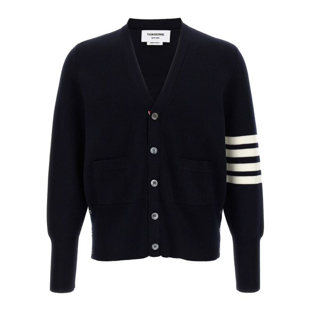 Thom Browne Blue Virgin Wool Men's Cardigan